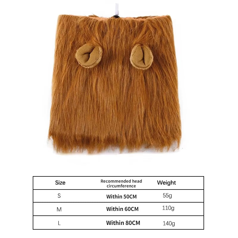 Cute Pet Dog Cosplay Clothes Costume Lion Mane Winter Warm Pet for Large Dogs Party Decoration with Ear Pet Accessories