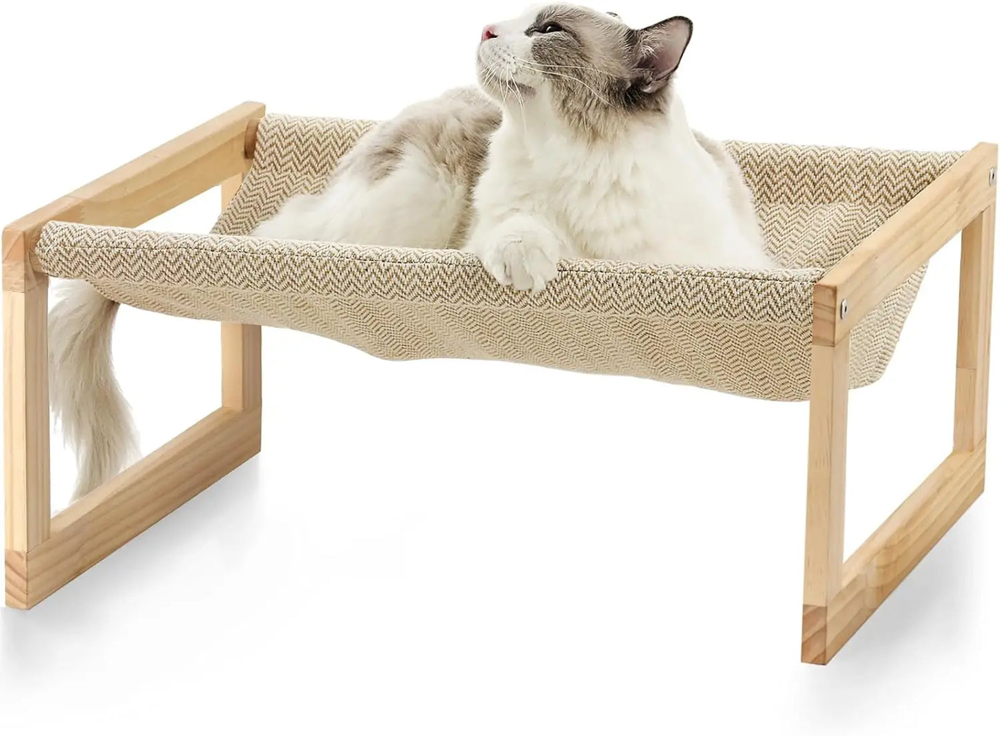 Dog Bed, Large Breathable Cat Bed, Wooden Cat Hammock for Outdoor, 21 X 16.5 Inch Elevated Pet Furniture Suitable for Kitty