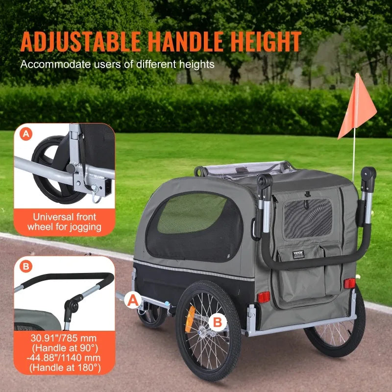 Pet Bicycle Trailer & Stroller Dog Cat Bike Carrier 88 lbs Water Resistant
