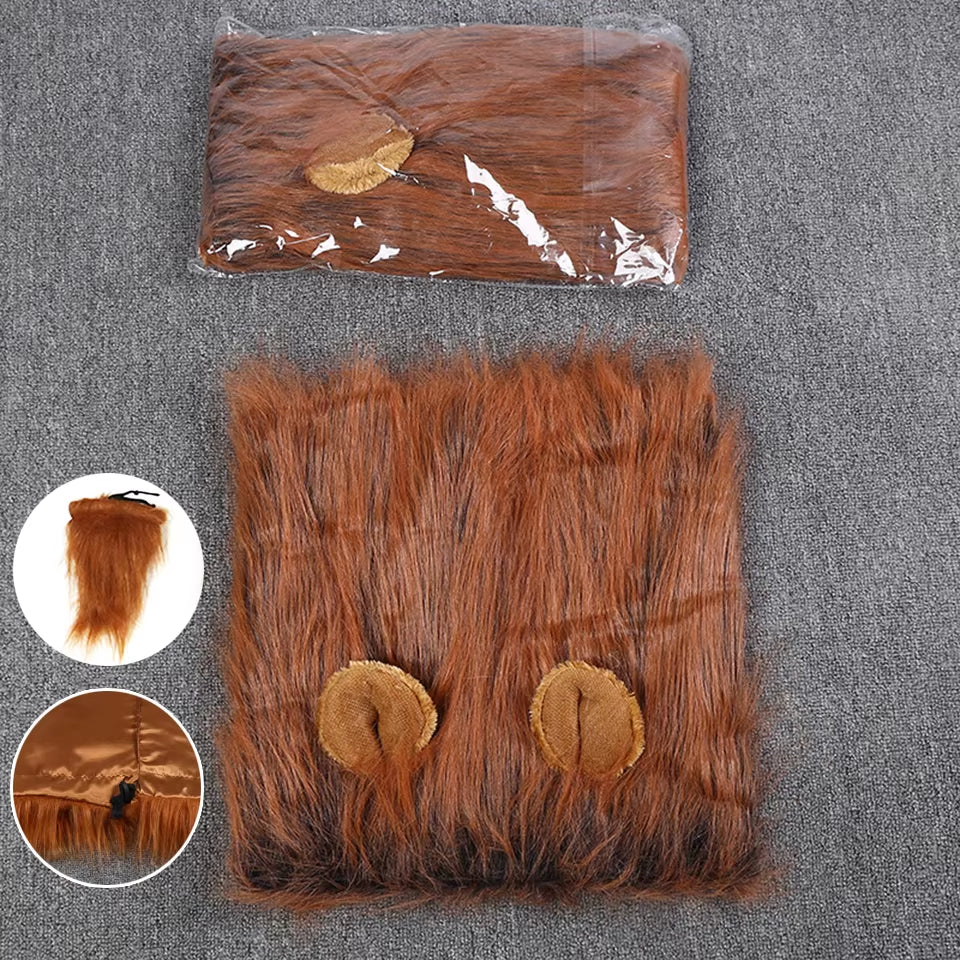 Cute Pet Dog Cosplay Clothes Costume Lion Mane Winter Warm Pet for Large Dogs Party Decoration with Ear Pet Accessories