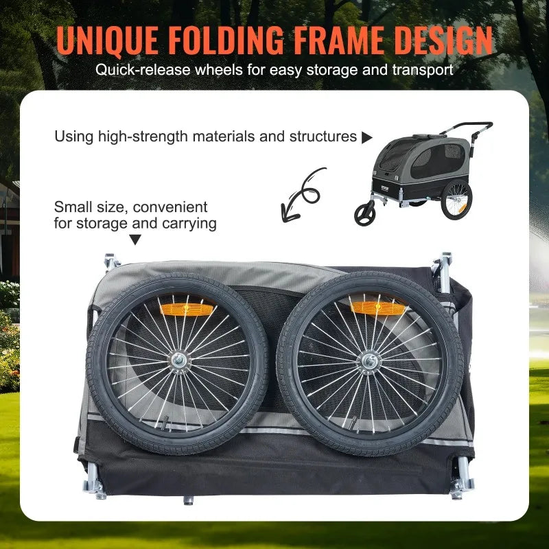 Pet Bicycle Trailer & Stroller Dog Cat Bike Carrier 88 lbs Water Resistant