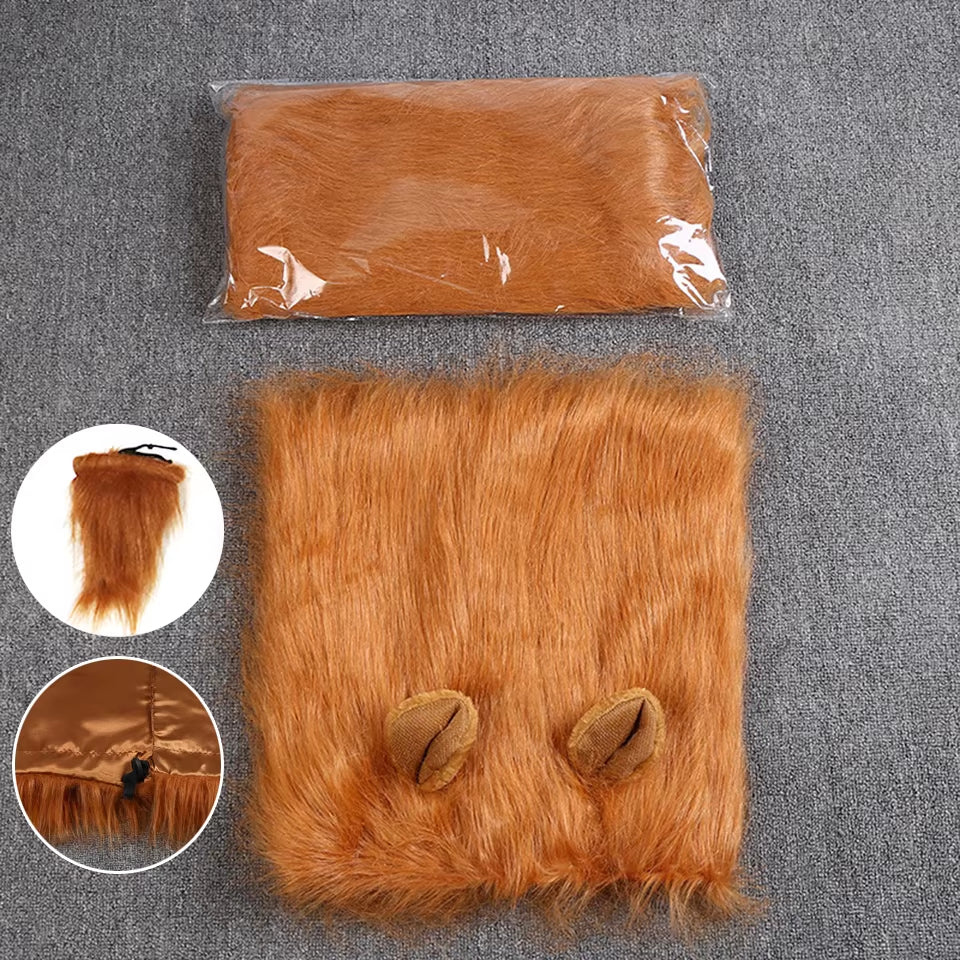Cute Pet Dog Cosplay Clothes Costume Lion Mane Winter Warm Pet for Large Dogs Party Decoration with Ear Pet Accessories