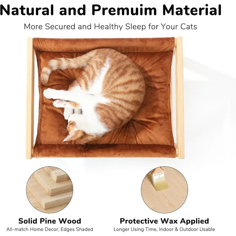 Dog Bed, Large Breathable Cat Bed, Wooden Cat Hammock for Outdoor, 21 X 16.5 Inch Elevated Pet Furniture Suitable for Kitty