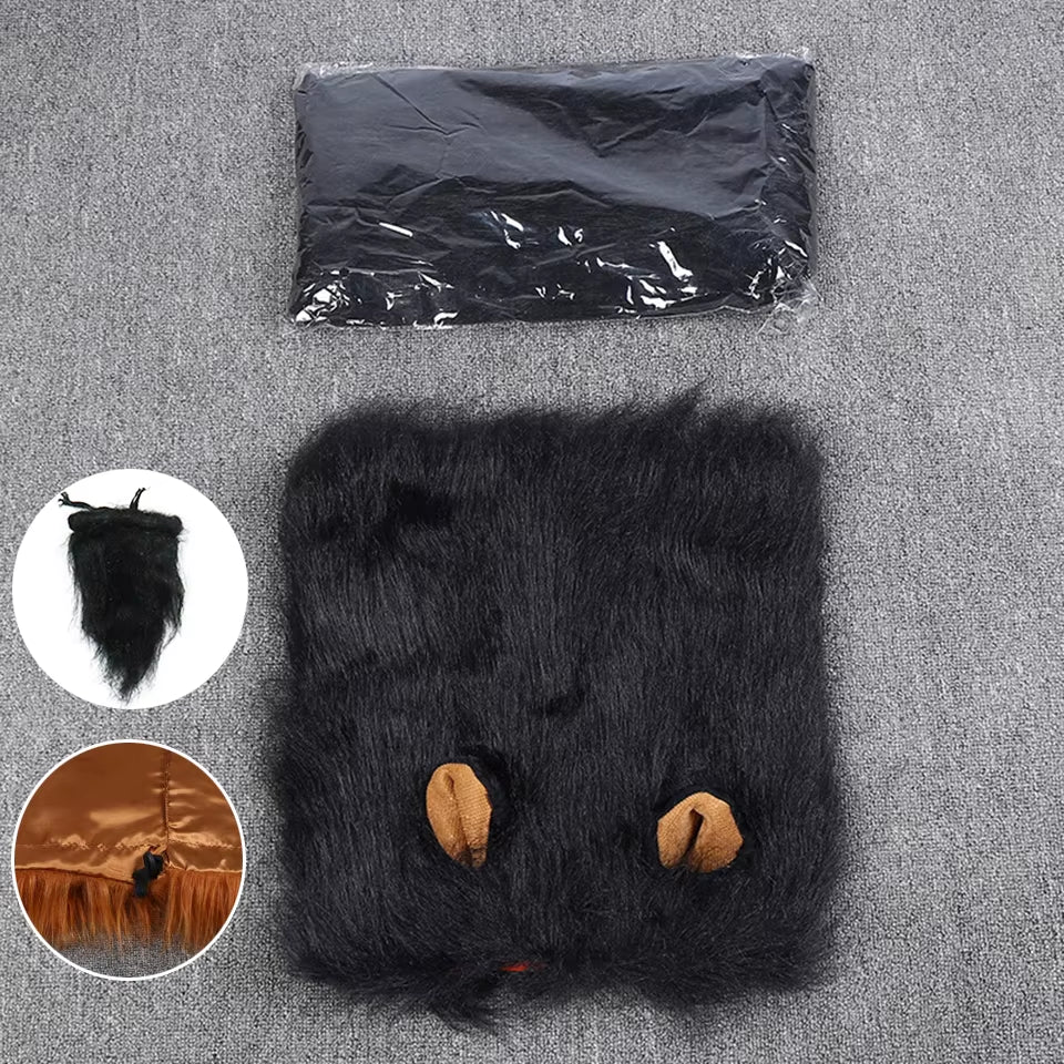 Cute Pet Dog Cosplay Clothes Costume Lion Mane Winter Warm Pet for Large Dogs Party Decoration with Ear Pet Accessories