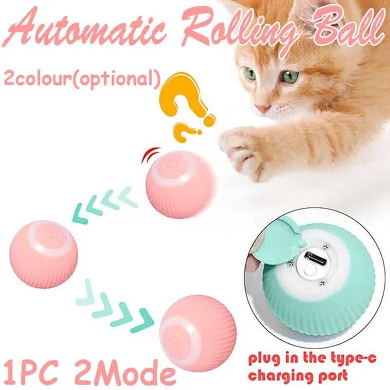 1PC 4.3Cm Smart Cat Toys Automatic Rolling Ball Electric Dog Toys Pet Accessories