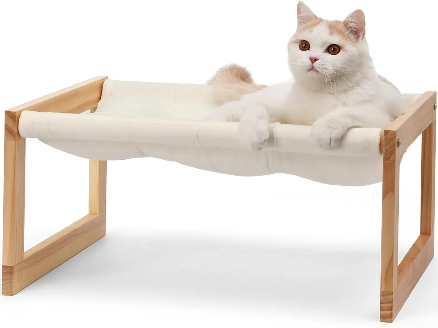 Dog Bed, Large Breathable Cat Bed, Wooden Cat Hammock for Outdoor, 21 X 16.5 Inch Elevated Pet Furniture Suitable for Kitty