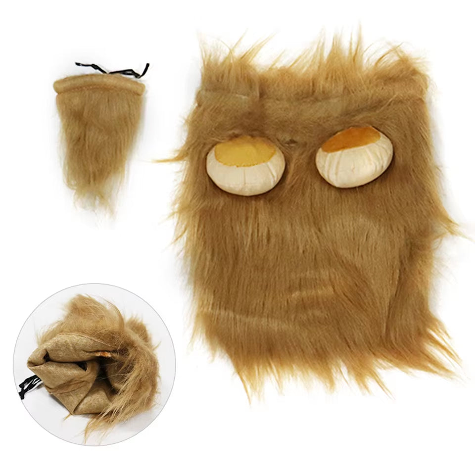 Cute Pet Dog Cosplay Clothes Costume Lion Mane Winter Warm Pet for Large Dogs Party Decoration with Ear Pet Accessories