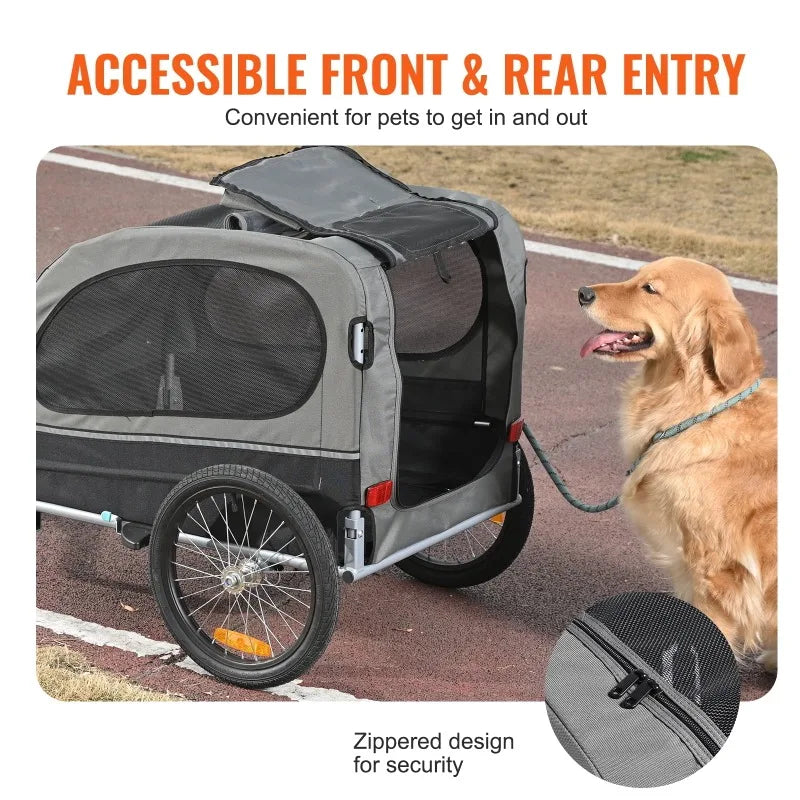 Pet Bicycle Trailer & Stroller Dog Cat Bike Carrier 88 lbs Water Resistant