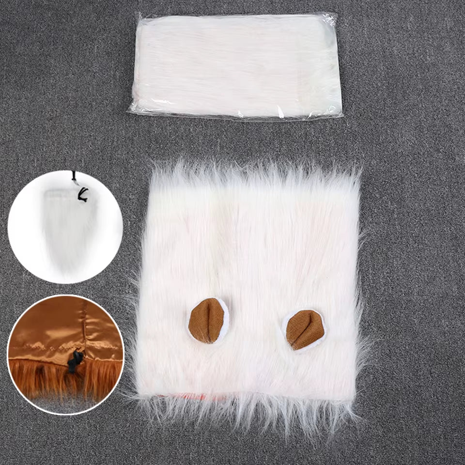 Cute Pet Dog Cosplay Clothes Costume Lion Mane Winter Warm Pet for Large Dogs Party Decoration with Ear Pet Accessories
