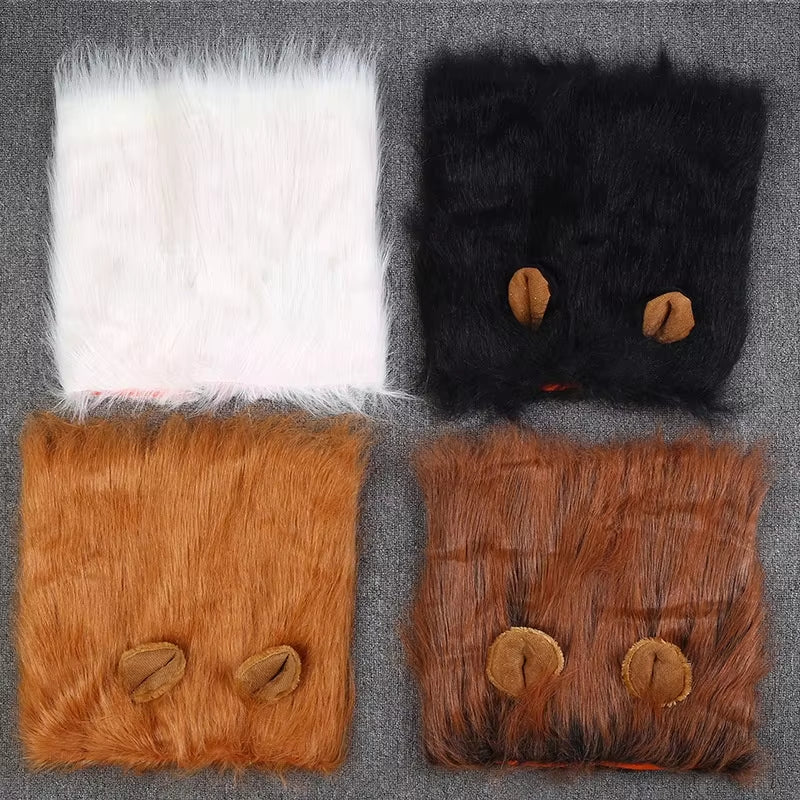 Cute Pet Dog Cosplay Clothes Costume Lion Mane Winter Warm Pet for Large Dogs Party Decoration with Ear Pet Accessories