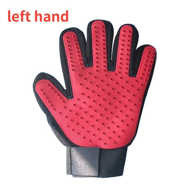 Cat grooming glove for cat