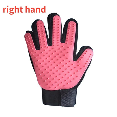 Cat grooming glove for cat