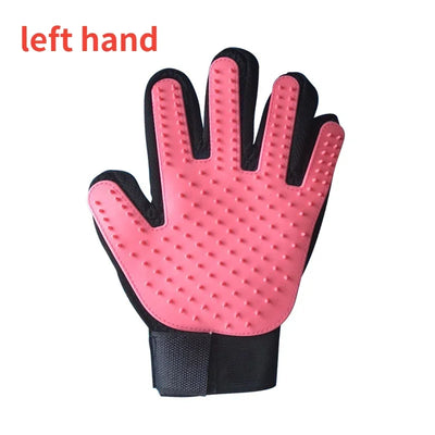 Cat grooming glove for cat