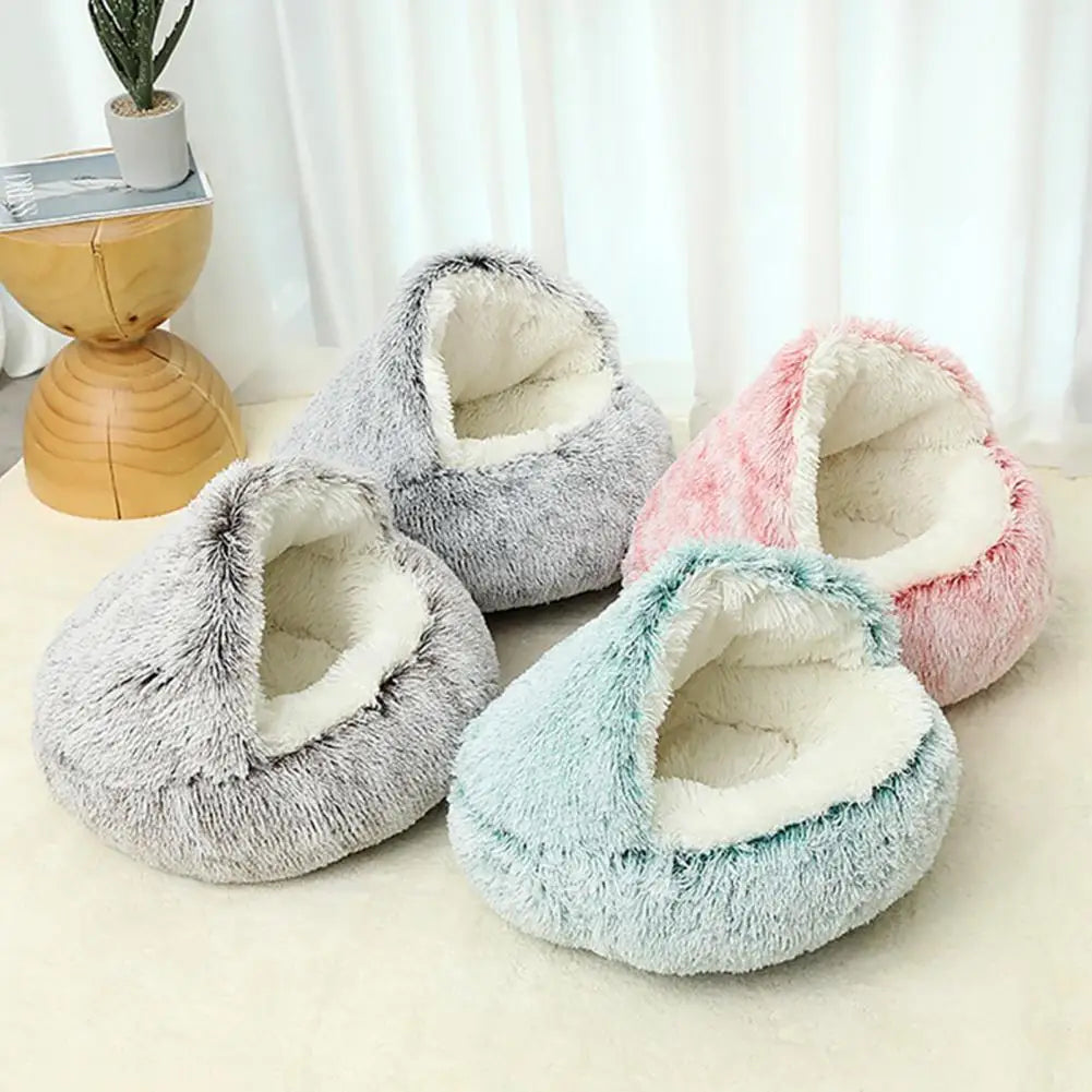 Warm Round Fluffy Cat Bed