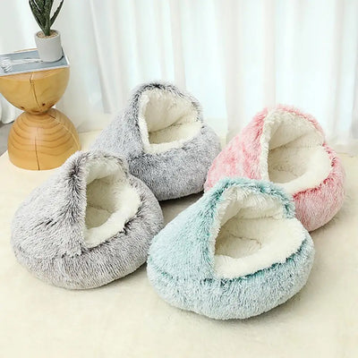Warm Round Fluffy Cat Bed