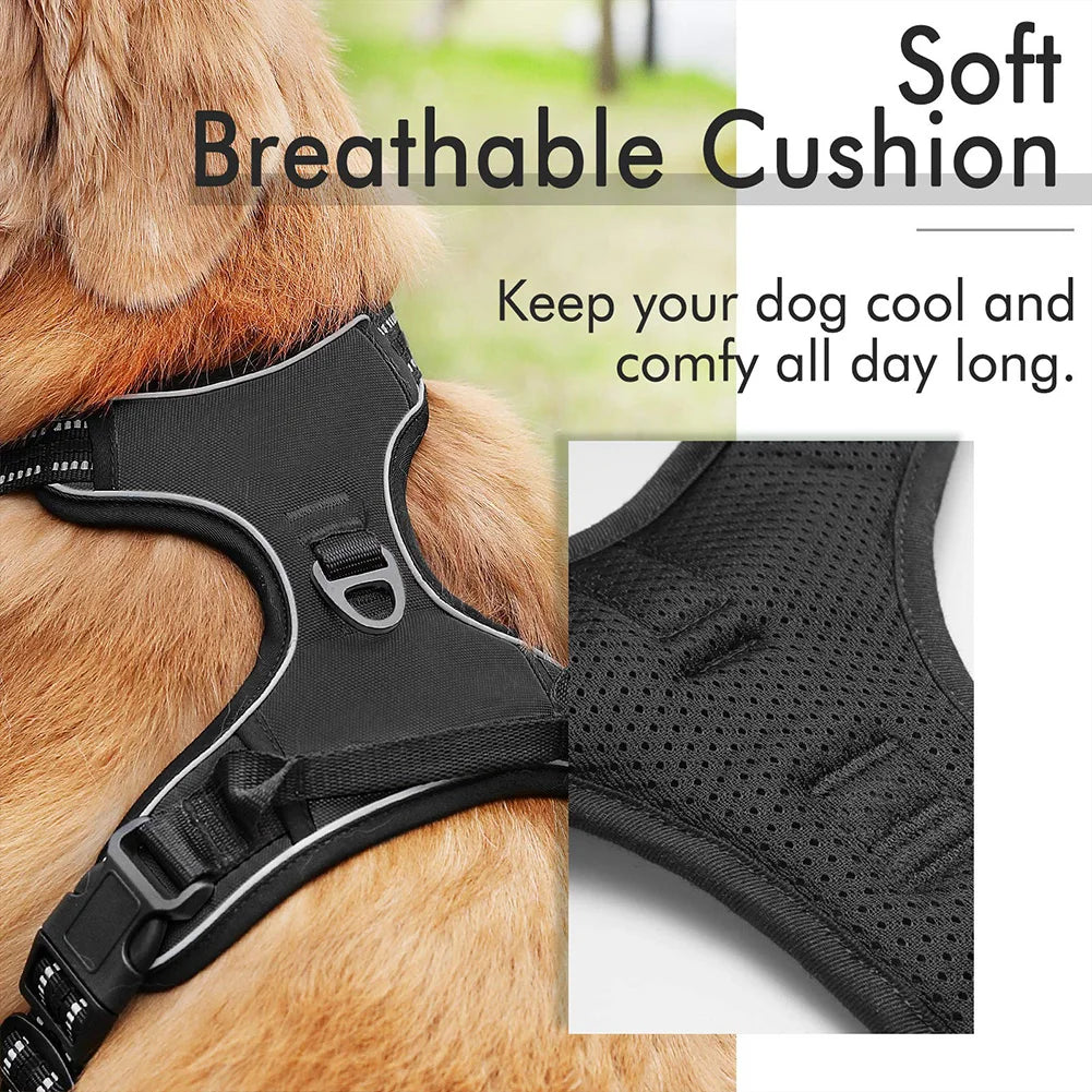 Dog Harness No-Pull Service Vest with Reflective Adjustable Soft Padded