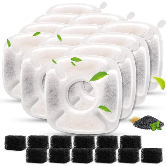24/32Pcs Pet Fountain Filters Replacement Compatible 95Oz/2.8L Dog Water Fountain, Cat Water Fountain Filters (12+12)