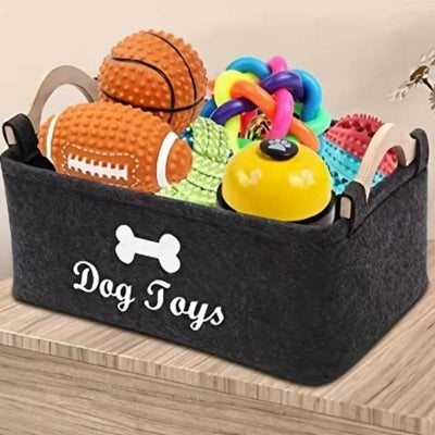A Cat and Dog Toy Storage Box with Various Styles and Types, Made of Felt and Does Not Fade. - thunderthump