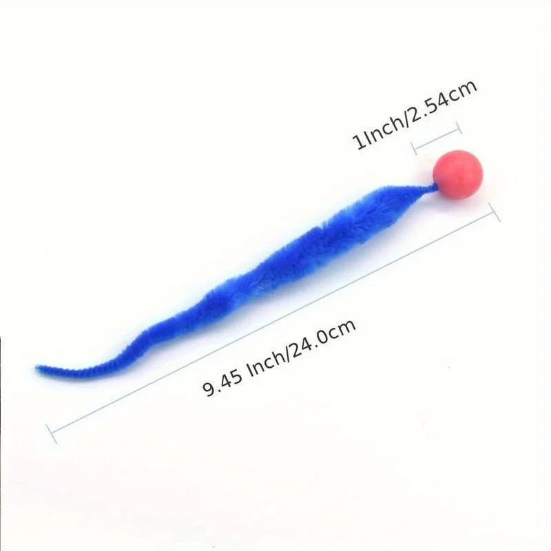 1 Piece Pet Cat Toy Fluorescent Elastic Ball Caterpillar Random Color