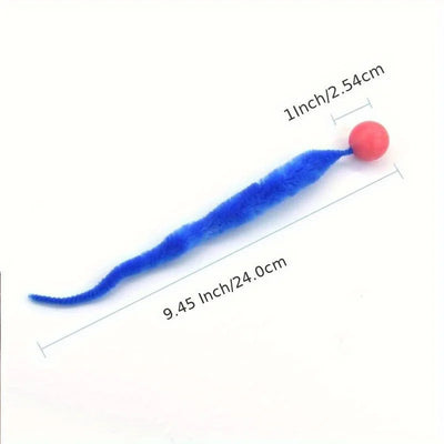 1 Piece Pet Cat Toy Fluorescent Elastic Ball Caterpillar Random Color