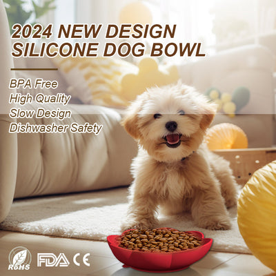 Pet Silicone Slow Feeder -rose Shaped Dog Bowl Dongguan Spark Precision Manufacturing Technology CO.,LTD