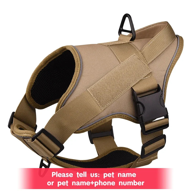 Personalized Tactical Dog Harness Customized Name tags