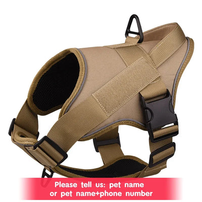 Personalized Tactical Dog Harness Customized Name tags