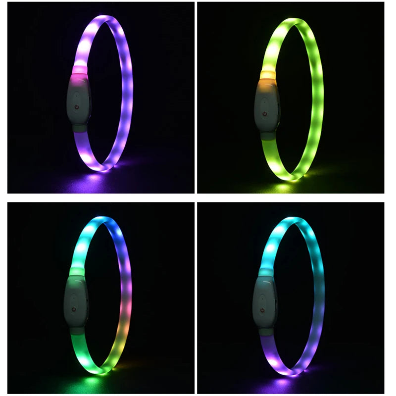 RGB Discolor Glowing Collar For Dogs