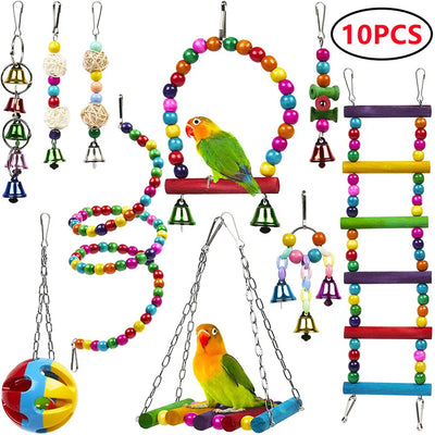 Combination Bird Toys Set Swing