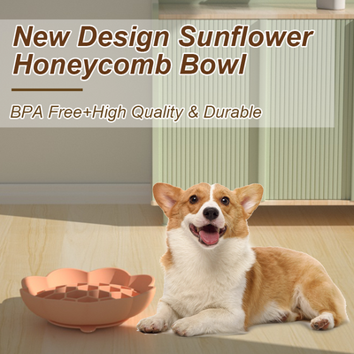 Pet Silicone Slow Feeder -Sunflower Shaped Dog Bowl Dongguan Spark Precision Manufacturing Technology CO.,LTD