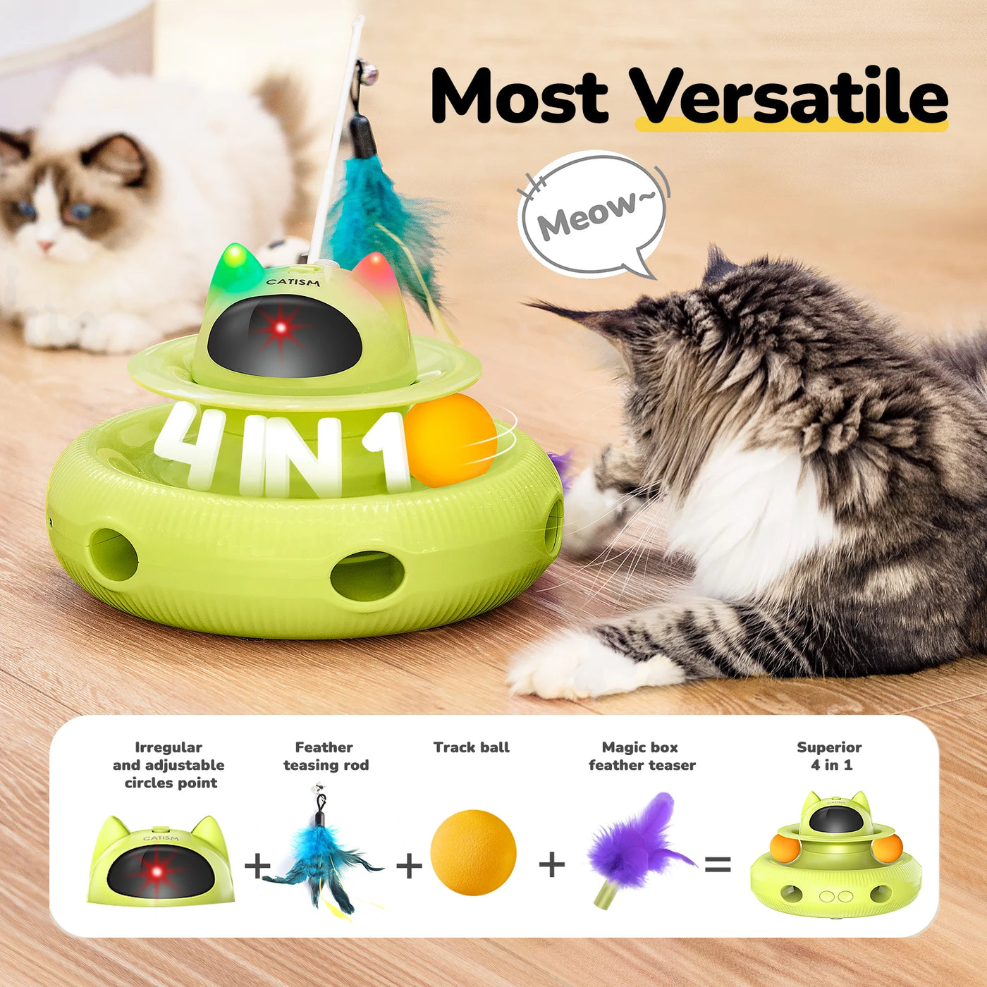 CATISM Upgraded Pet Toys Cat Toys, KM25 Magic Box Cat Teaser