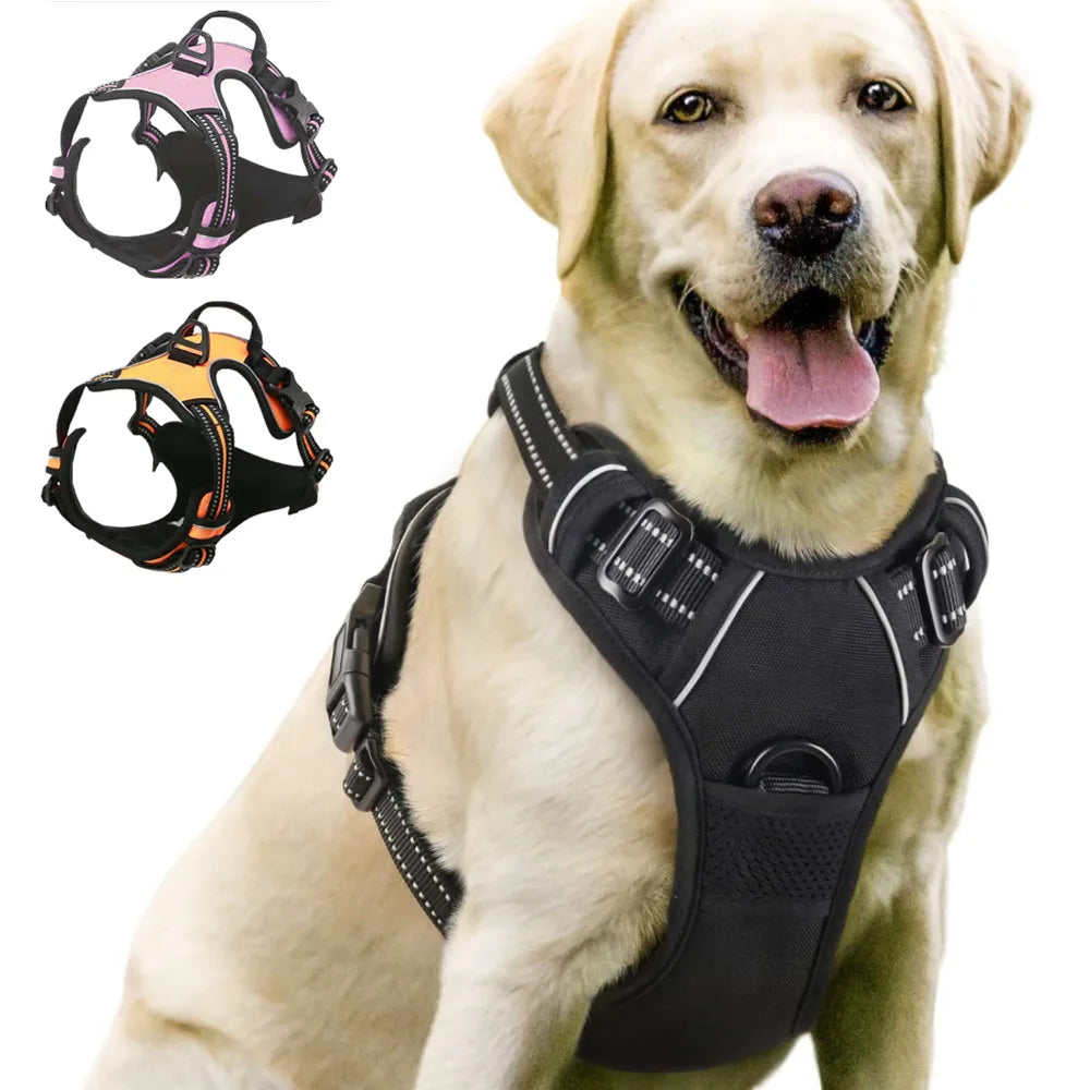 Dog Harness No-Pull Service Vest with Reflective Adjustable Soft Padded