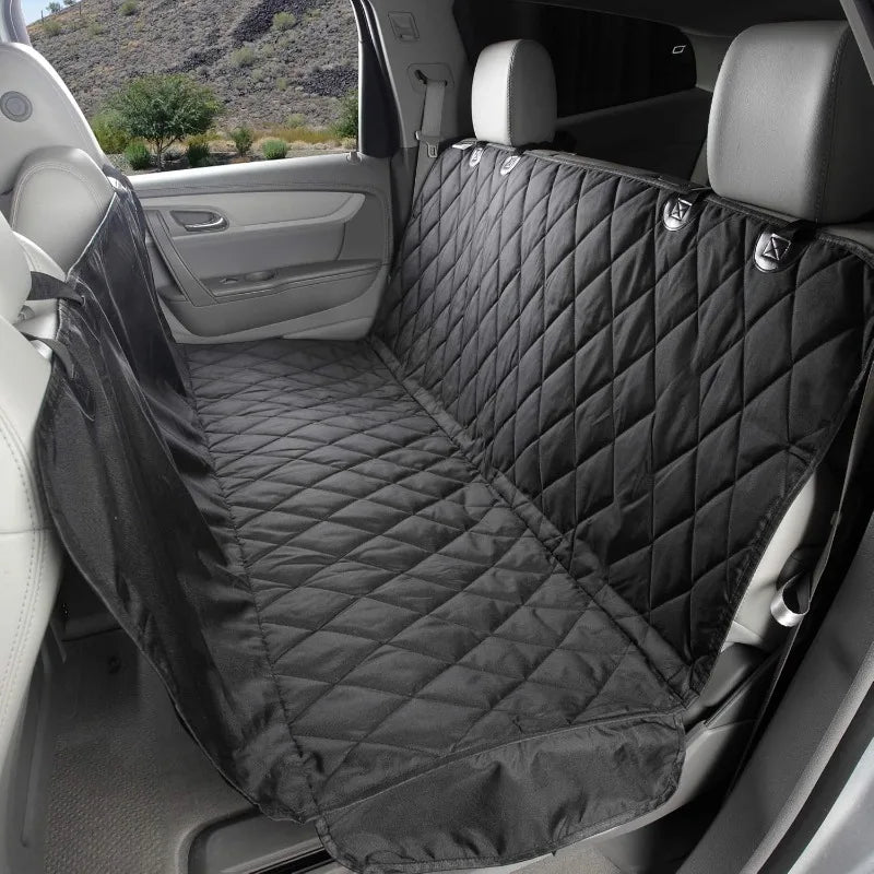 Dog Backseat Cover with Hammock for Cars, SUVs, and Trucks – Waterproof Layers, Nonslip Seat Protector, Durable Nylon Clips,