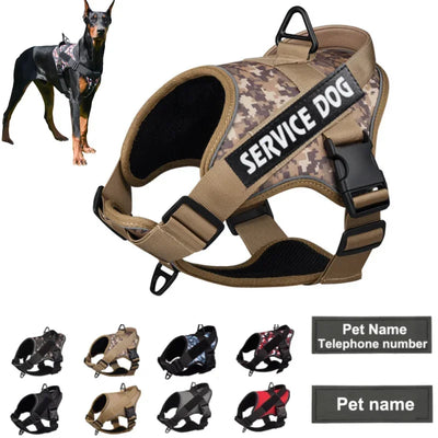 Personalized Tactical Dog Harness Customized Name tags