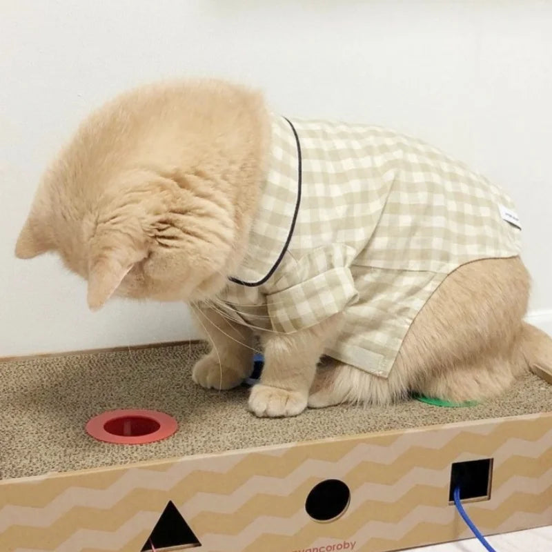 Cute Plaid Dog Shirt Summer Pet Clothes Fashion Puppy Pajamas Warm Soft Cat Household Clothes Pet Shirt Chihuahua Bichon Costume