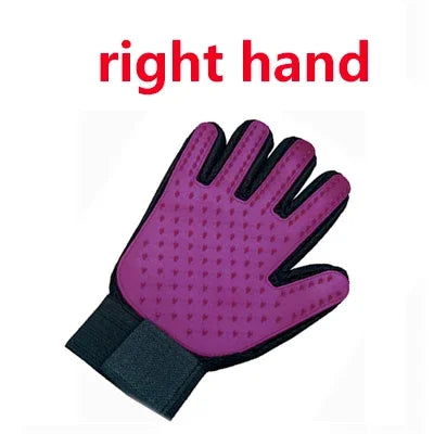Cat grooming glove for cat