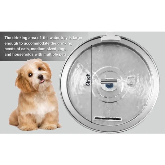 Cat Water Fountain Stainless Steel, 0.8gal/108oz Pet Water Fountain, 3 Replacement Filters, Automatic Cat Fountain with Quiet