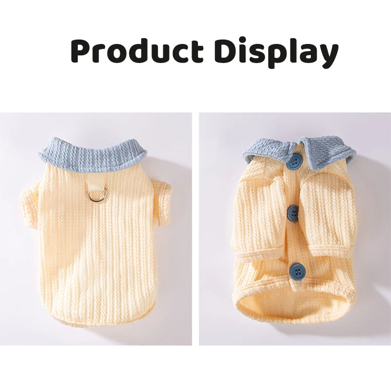 Summer Pet Shirt Fashion Solid Dog Clothes Breathable Puppy Coat Simple Cat Shirt Pet Sweatshirts Chihuahua Outfits Dog Costumes