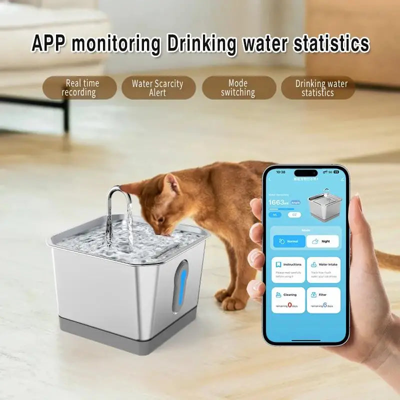Stainless Steel Water Fountain For Cat