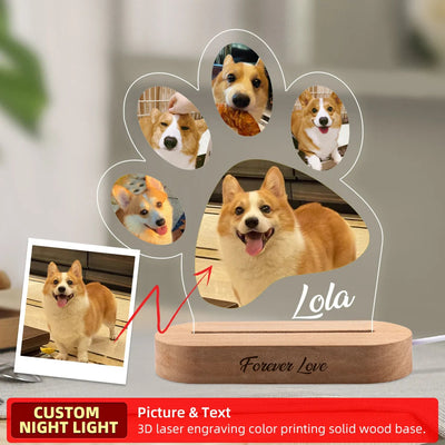 Custom Dog Photo Night Light Pet Memoral Gift Light Up Pet Memorial Plaque Cat Photo Gift Personalized Gift for Pet Loss thunderthump