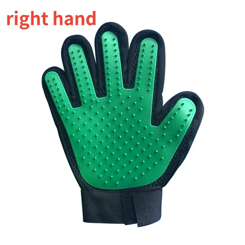 Cat grooming glove for cat