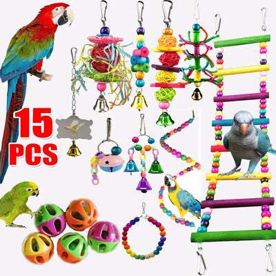 Combination Bird Toys Set Swing