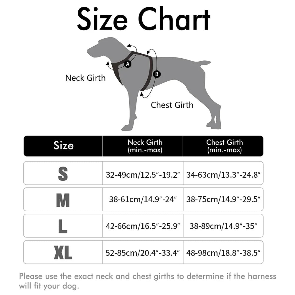 Dog Harness No-Pull Service Vest with Reflective Adjustable Soft Padded