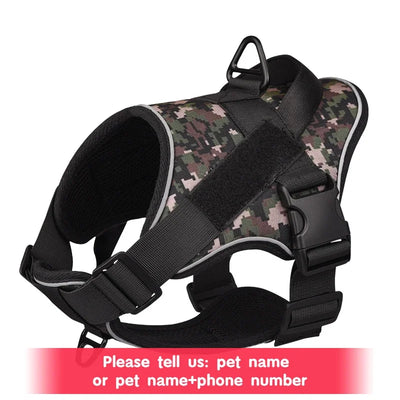 Personalized Tactical Dog Harness Customized Name tags