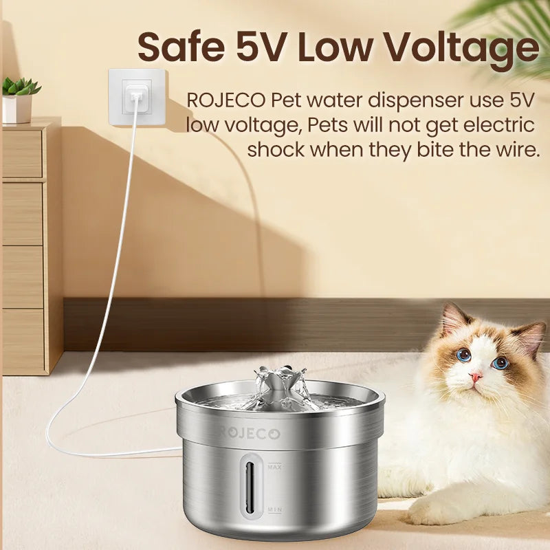 ROJECO Stainless Steel Pet Drinking Fountain