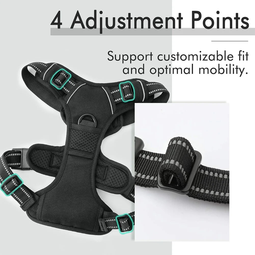 Dog Harness No-Pull Service Vest with Reflective Adjustable Soft Padded