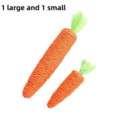 Cat Toy Carrot Sound Pet Products Bite Resistant Paper Rope Scratcher Clean Teeth Interactive Play Cat Carrot Chew Toy for Cat