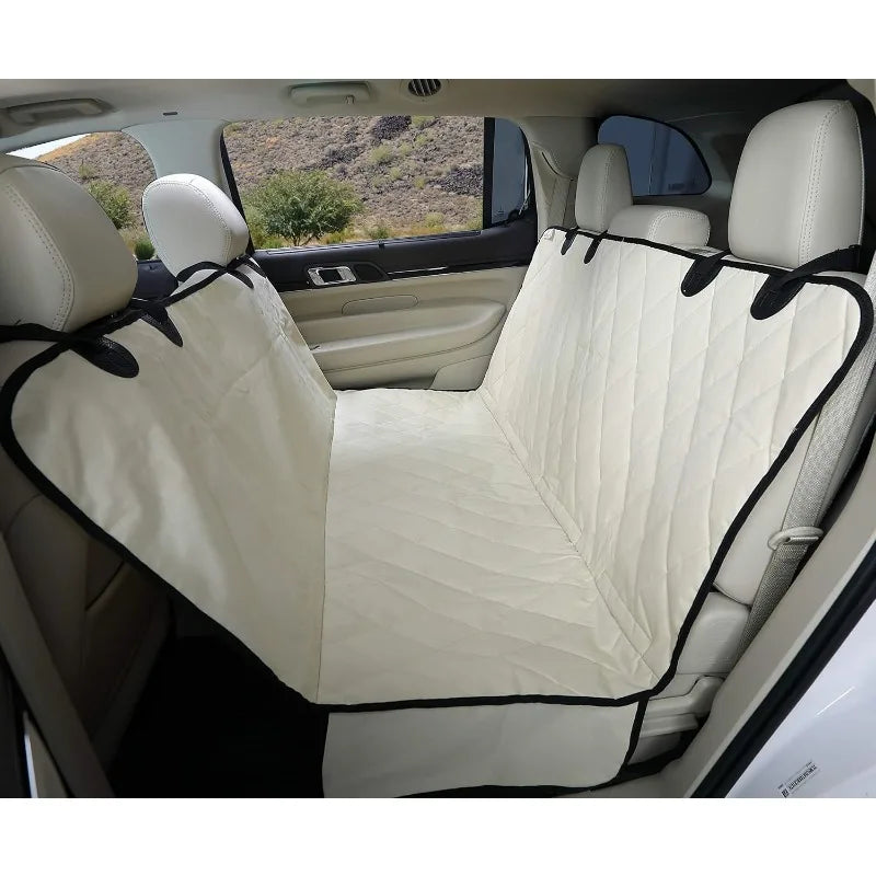Dog Backseat Cover with Hammock for Cars, SUVs, and Trucks – Waterproof Layers, Nonslip Seat Protector, Durable Nylon Clips,