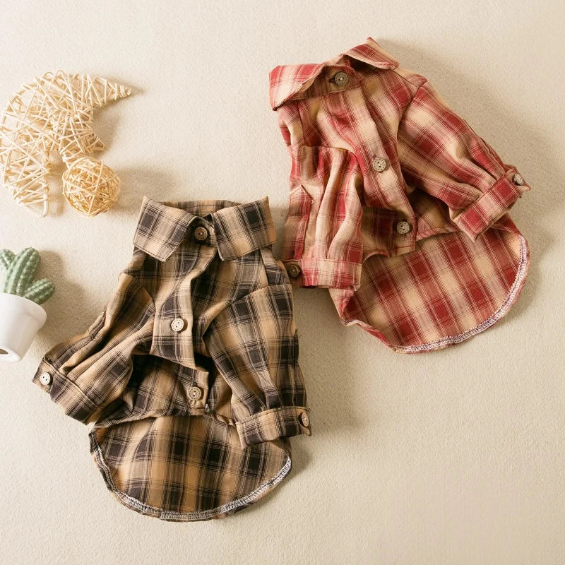 Summer Breathable Dog Shirt – Fashion Dog Clothes, Cute Thin Puppy Jacket, Classic Plaid Cat Shirt, Pet Vest Coat, Chihuahua Costumes.