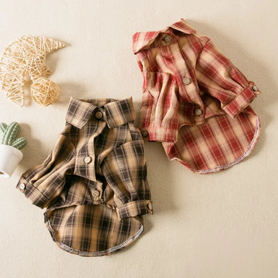 Summer Breathable Dog Shirt – Fashion Dog Clothes, Cute Thin Puppy Jacket, Classic Plaid Cat Shirt, Pet Vest Coat, Chihuahua Costumes.